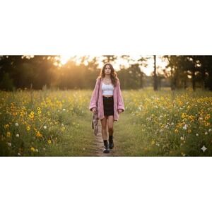 Vintage Cottagecore Grandmacore Knit Cardigan Sz 18/20 Oversized Boho Indie Flaw